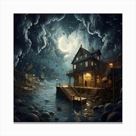 House On The Water Canvas Print