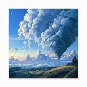 Hot Air Baloon In The Clouds 1 Canvas Print