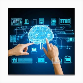 An Ultra Clear Digital Render Of A Cyber Security Concept Icon Fusing Business Brain Development (4) Canvas Print