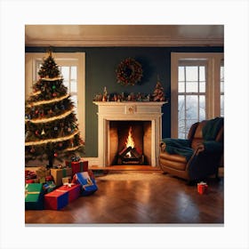 Christmas In The Living Room 16 Canvas Print