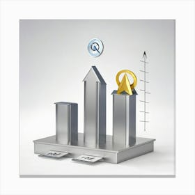 Business And Direction Icons In Three Dimensional Style Ascending Arrows Pointing Upwards Suggestin (5) Canvas Print