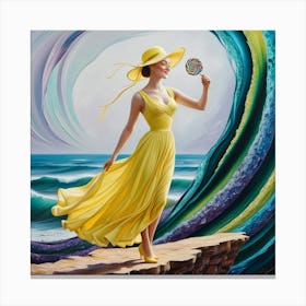 Woman with a sweet lollipop Canvas Print