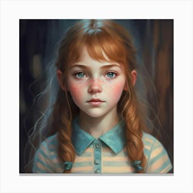 Girl With Red Hair Print Canvas Print