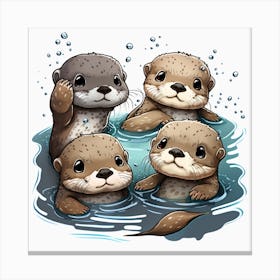 Otters 1 Canvas Print