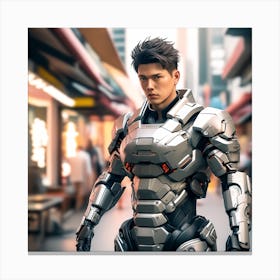 Futuristic Man In Futuristic Suit 47 Canvas Print