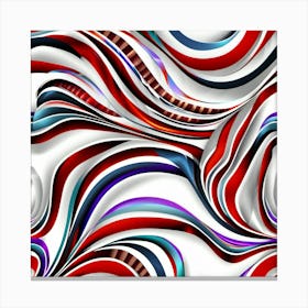 Abstract Red White And Blue 1 Canvas Print