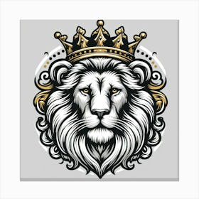 Lion With Crown Canvas Print