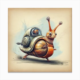 Snail Robot Canvas Print