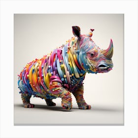 Rhino 3d Canvas Print