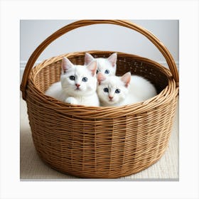 Tres Gatitos Blanco Ya Con Unos Meses De Vida Canvas Print