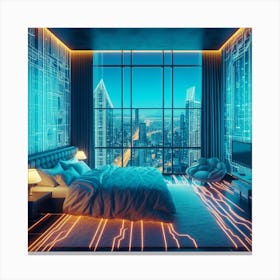 Futuristic Bedroom Canvas Print