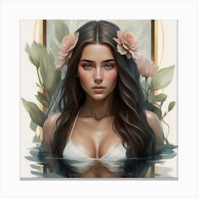 Girl In Water 3 Canvas Print