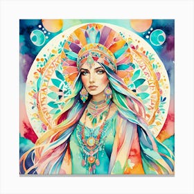 Bohemian Style Girl Canvas Print