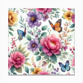 Floral Wallpaper 2 Canvas Print