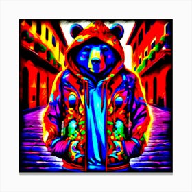 Psychedelic Hip Bear Canvas Print