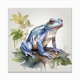 Blue Frog in Rainforests 1 Canvas Print