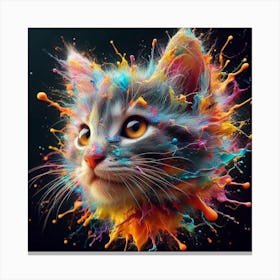 Colorful Cat 3 Canvas Print