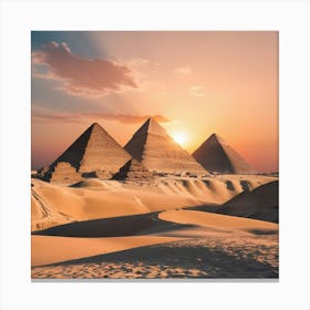 Giza Pyramids At Sunset 2 Canvas Print