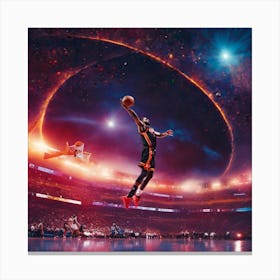 Basketball Player In Space Canvas Print