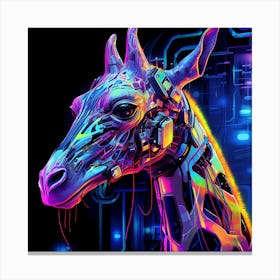 Neon Giraffe Canvas Print