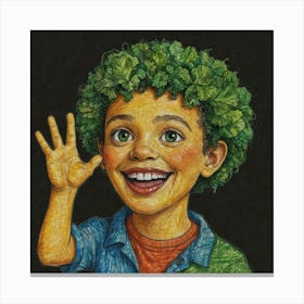 Boy With Green Hair Canvas Print