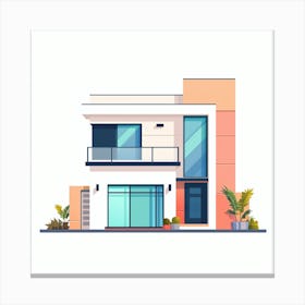 Modern House Vector Illustration 7 Canvas Print