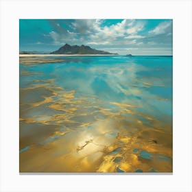 Turquoise Blue Sea, Beach of Liquid Gold Canvas Print