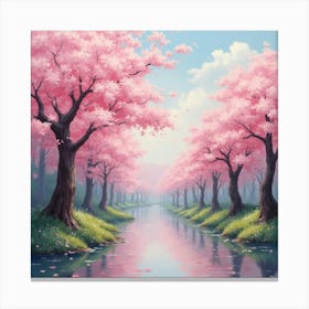 Japanese Cherry Blossom Trees Canvas Print