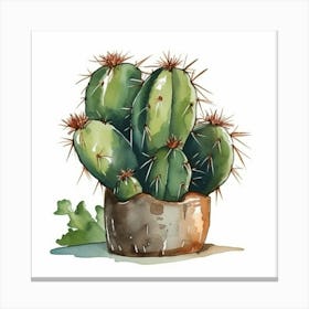 Watercolor Cactus 11 Canvas Print