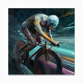 Futuristic Cyclist Canvas Print