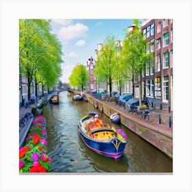 Amsterdam Canals, Netherlands Canvas Print