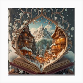 Magical Cities Seen Through Intricate Book Nook 2 Canvas Print