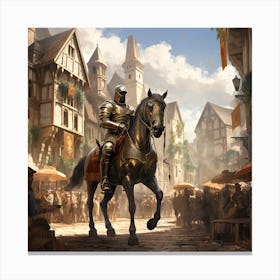Knight On Horseback 3 Canvas Print