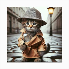 Kitty Detective Canvas Print