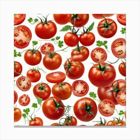 Seamless Pattern Of Tomatoes 2 Canvas Print