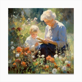 Grandma Reading 1 Canvas Print