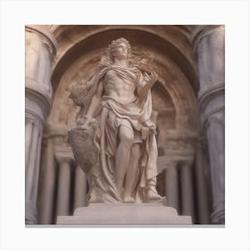 Statue Of Leonardo Da Vinci Canvas Print