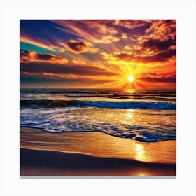 Sunset On The Beach 319 Canvas Print