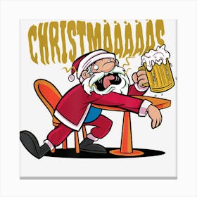 Funny Santa Claus Beer Christmas M�h Women Men Canvas Print