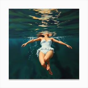 Woman In The Water Canvas Print