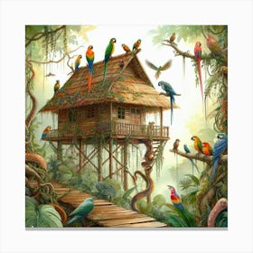 The house in the jungle 2 Canvas Print