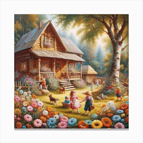 Children In The Garden 1 Canvas Print