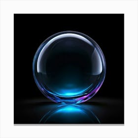 Glass Ball On Black Background Canvas Print