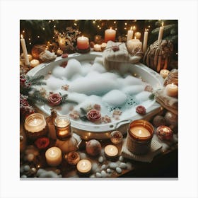 Christmas Bath Canvas Print