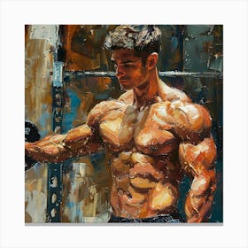 A Fitness Training Oil Painting Illustration 1718673535 3 Canvas Print