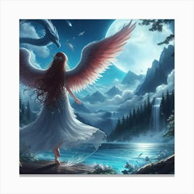 Angel And Dragon Canvas Print