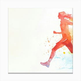 Watercolor Woman Running Canvas Print