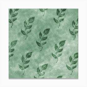 Leaf Pattern Totebag Throw pillow herb nature green Canvas Print