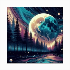 Full Moon In The Forest Canvas Print