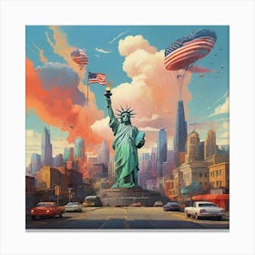 Statue Of Liberty art print Canvas Print